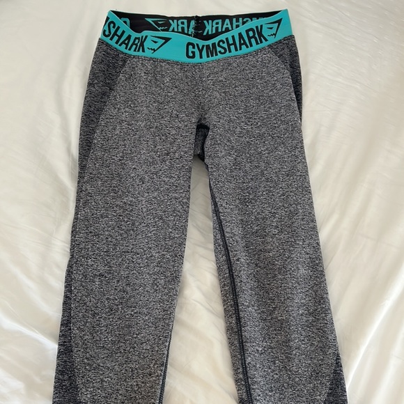 Gymshark Flex Leggings - Charcoal Marl/Turquoise Teal (XS) - Picture 4 of 10